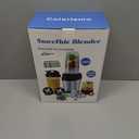 12-Piece Smoothie Blender Maker 25,000 RPM Personal Blender for Ice Crushing Smoothies & Frozen Drinks Nuts with 23oz, 32oz, 37oz Portable Cups Two 6-Leaf Stainless Steel Blades, Silver