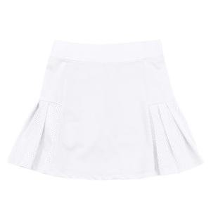 JESKIDS Girls' Tennis Skirts Golf Pickleball Athletic Running School Sport Pleated Skort Pockets and Shorts 8-9 Years White (White, L)