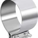 EVIL ENERGY 4.0 Inch Exhaust Clamp, Butt Joint Band Clamp Sleeve Coupler Stainless Steel for Pipes, Mufflers, Catalytic Converters 2Pcs