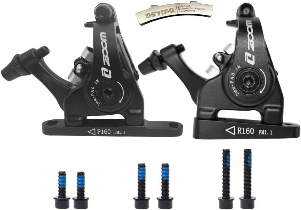 Zoom Dual-Piston Cable Actuated Mechanical Flat Mount Disc Caliper (Front & Rear Black)