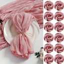 LZY 120 Pack Gauze Cheesecloth Napkins 20x20 Inch Dinner Cloth Napkins, Soft Boho Table Napkins Rustic Wrinkled Cheese Cloth Napkins Bulk for Wedding Party Baby Shower Event Decor (Dusty Pink)