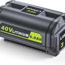 1 Pack 40V 6.0Ah Replacement for Ryobi 40V Battery OP4060A1 0P40601 0P4075A OP4050A OP4026A OP40201 0P4040 0P401 Lithium-lon Compatible with Ryobi 40 Volt Cordless Power Tool
