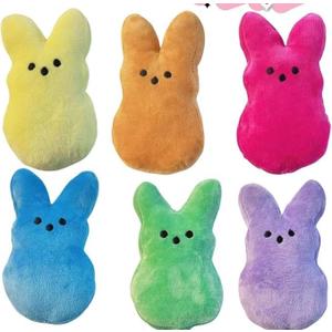 6 Inch Easter Bunny Plush Toy, Easter Basket Stuffer, Party, Holiday Favors (6Pcs)