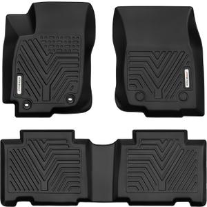 YITAMOTOR Floor Mats TPE-LITE Compatible with 2013-2018 Toyota RAV4 Standard Models (Nor for Hybrid or Prime), Custom Fit 1st & 2nd Row Floor Liners, All-Weather Protection Black