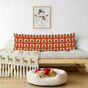 Green Christmas Tree Body Pillow Cover 20x54, Vintage Red and Green Christmas Tree Crochet Pattern Long Body Hug Pillow Pillowcase for Bed Couch Kids Adults