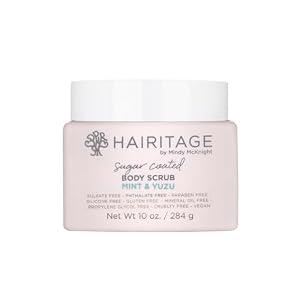Hairitage Sugar Coated Mint & Yuzu Scented Exfoliating Body Scrub - Sweet Almond Oil & Coconut Oil for All Skin Types - Rosemary & Orange Essential Oils - Ultra-Hydrating Body Scrub - 10 fl. oz.