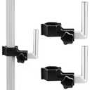 Otoolling 2 Pcs 90 Degree Feather Flag Holder for Canopy Tents Vertical Flagpole Holder Mounting Bracket for S, XS, XXS Feather Flags with Flagpole Diameter of Less Than 17 mm, Hexagonal, Black