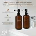 Amber Plastic Bottle | Refillable Wall Mount Liquid Soap Dispenser | 16 oz Hand Soap and Lotion for Every Bathroom | 2 Bottles