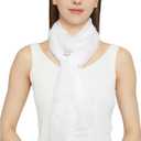 PANTONIGHT Long Chiffon Sheer Scarf For womens (073 White)