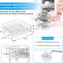 UPGRADED 808602302 Dishwasher Lower Dishrack for Frigidaire Kenmore Dishwasher Rack Replacement Parts with Wheel,808602302 154432602 Frigidaire Dishwasher Rack Parts 304 Stainless Steel Bottom Rack