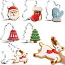 Teenyyou 6 Pcs Large Christmas Cookie Cutters 8" Holiday Metal Cookie Cutter Stainless Steel Christmas Baking Molds, Elk, Xmas Tree, Stocking, Santa Face, Mitten, Bell
