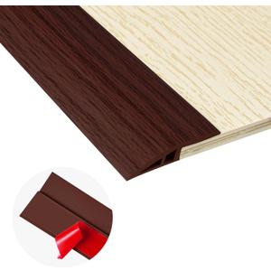 Carpet Floor Transition Strip, Self Adhesive Floor Edging Trim Strip, PVC Threshold Cover for Doorway, Floor Divider Strip Suitable for Threshold from 2/5" to 3/5" - Red Wine 3.3Ft
