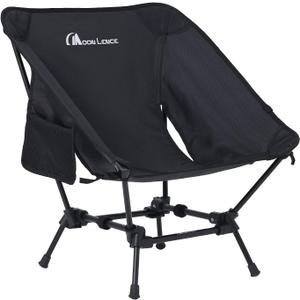 MOON LENCE Camping Chairs, Compact Backpacking Chair Small Folding Chair Lawn Chair with Side Pockets Portable Lightweight for Hiking & Beach & Fishing
