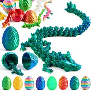 JOYIN 8Pcs 3D Printed Dragon Eggs with Laster Color Dragon, Articulated Magic Toys, Easter Basket Stuffers for Kids Party Favors, Easter Egg Hunt, Classroom Prize Supplies