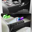 2 Pack Car Seat Gap Filler, Leather Seat Gap Organizer with Sun Visor Organizer, Front Seat Storage for Phone, Sunglasses, Cards and Keys, Fits Most Cars SUVs and Trucks