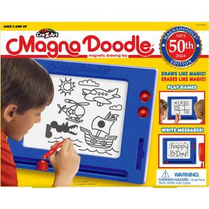 Cra-Z-Art Retro Magna Doodle - 50 Years of Creative Fun Classic Magnetic Drawing Board Toy, Ages 3+, Blue/White