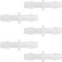 Plastic Hose Barb Fitting 1/4" x 1/4" Pipe Connectors Joint Splicer Mender Adapter Union for Aquarium Household Adapters Fuel Gas Liquid Air (Pack of 5)