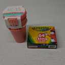 Set of 2: Crayola Crayons, Crayon Box with Sharpener, 64 ct and 4 Little Table Cups, Lids, Straws