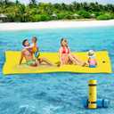 CTSC Lily Pad Floating Mat - Floating Water Mat - 9 x 4 Ft Floating Mat for Lake, 3-Layer Tear-Resistant XPE Foam with a 16.4' Elastic Bungee Tether for Lake, Beach, Ocean, Pool, 9' x 4' x 1.3"