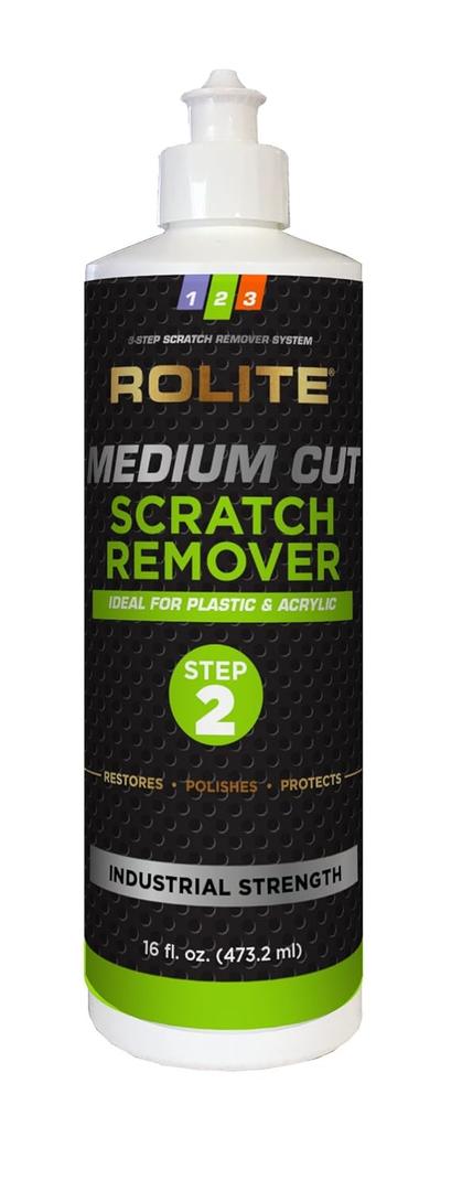 Rolite Medium Cut Scratch Remover (16 fl. oz.) for Plastic & Acrylic Surfaces Including Marine Strataglass & Eisenglass, Headlights, Aquariums