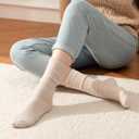 RockDove Womens Cozy Knit Calf Crew Socks with Soft Plush Feel, Warm Stretchy Comfort, Machine Washable (Oatmeal)