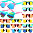 GINMIC Kids Sunglasses Bulk Party Favors, 12Pack Valentines Day Gifts UV 400 Protection Neon Sunglasses for Boys and Girls, Party Favor, Birthday Classroom Goodie Bags Party Supplies.