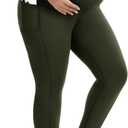 Fotociti Plus Size Maternity Leggings with Pockets Over the Belly,Pregnancy Pants for Casual Yoga Workout Lounge
