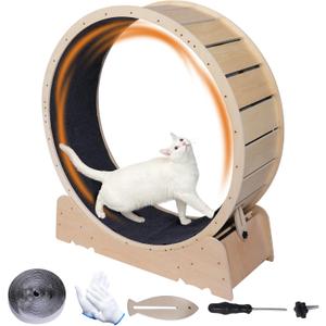 Large Cat Exercise Wheel 40 Inch Treadmill Exerciser for Indoor Cats Love Kitty Running Toy Walking Training for Fitness Weight Loss Device Suitable for Most Cats Physical Exercise Activity