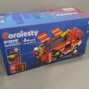 Large Fire Truck Toy with 2 Firefighters & Rescue Tools, Lights & Siren Sounds, Assemble & DIY Fire Rescue Truck Vehicle Toy for Boys Girls Christmas Birthday Gifts Kids Toys for 3 4 5 6 7 8 Years Old