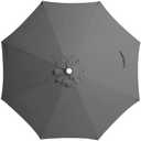 JEAREY 9 ft Patio Umbrella Replacement Canopy for 8 Ribs, Market Umbrella Replacement-Gray (Canopy Only)