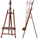 Inclinable A-Frame Easel for Painting & Display, Adjustable 65"-89" H, Holds Canvas up to 49", Beech Wood Easel Stand with Storage Tray, Large Art Easel for Adults, Artists, Beginners - Walnut