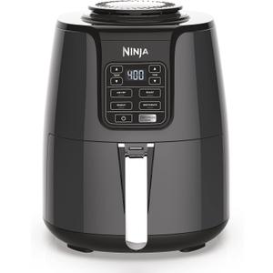 Ninja | Air Fryer | 4 QT Capacity | 4-in1 Roast, Crisp, Roast, Reheats, & Dehydrates | Dishwasher Safe Parts | Includes 20 Easy & Healthy Recipes | Compact | Grey | AF101