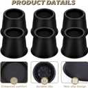 6 Pack Black Bed Risers 4 Inch Heavy Duty, Round Furniture Risers for Bed Desk Leg Table Sofa Couch, Support up to 3300 Lbs