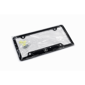 Stainless Steel Carbon Fiber 4 Holes License Plate Frame fit for Black License Plate 6 * 12 Inches Tag Holder Bracket