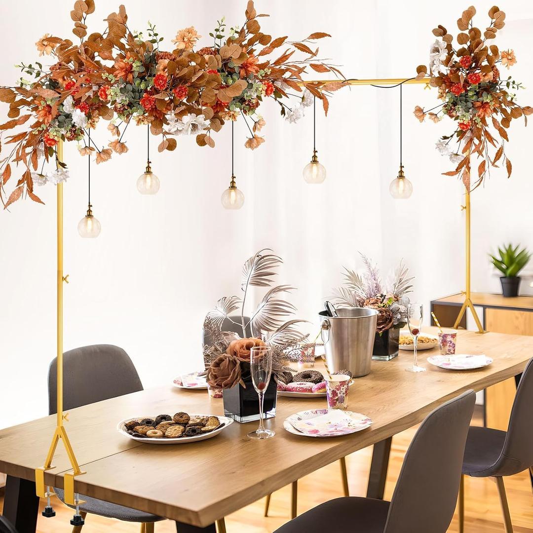 Over The Table Rod Stand with double clamps Adjustable desktop stand for garden, party decoration, balloon arch, sturdy and reusable, suitable for weddings, birthdays, outdoor parties, family activities。