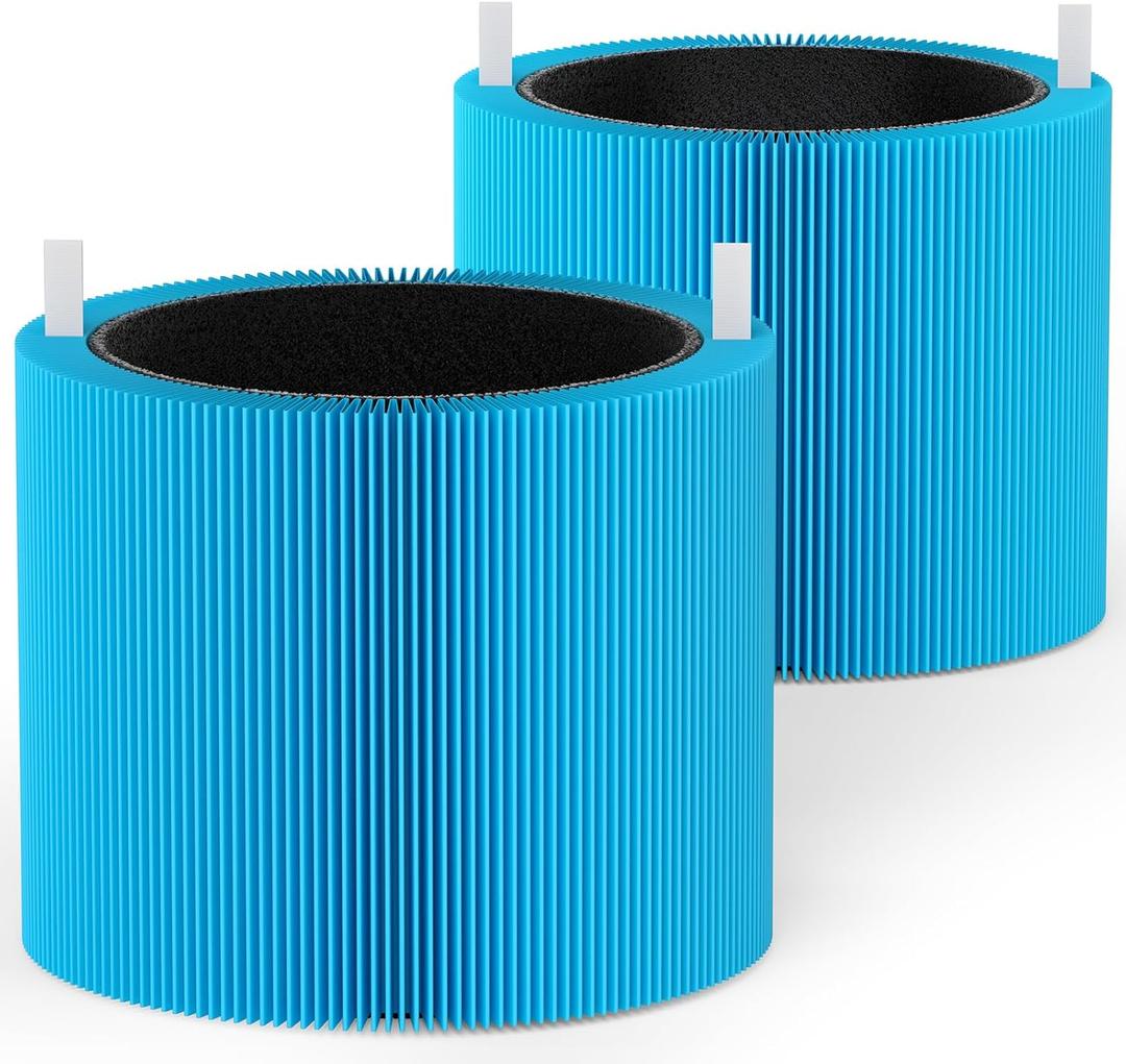 2 Pack Blue Pure Mini Max AllergenBlock Filter Compatible with Blue Pure Mini Max Air Puri-fier, Activated Carbon Filter