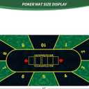nuveti 63 x 31 Foldable Texas Poker Card Tabletop Layout Portable Anti-Slip Rubber Board Game Mat Poker Table Mat 8-10 Players Texas Hold'em Poker Mat, 63''X 31''X 2MM