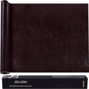 JDLUGH Leather Repair Patch Tape, 15x60 Inch, Brownish Brown2.0 | Self Adhesive, For Sofa, For Car Seat, For Leather Furniture, Vinyl Repair Patch Kit