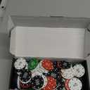 IXIGER 200Pcs Poker Chips, Poker Chips Set with Denominations for Card Board Game, Plastic Game Chips with Black Velvet Pouch Bag, Game Night Party Supplies (White - 200pcs Set, Red - 200pcs Set, Green - 200pcs Set, Blue - 200pcs Set, Black - 200pcs Set)