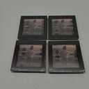 KINLINK 4x4 Picture Frame Black Set of 4, Wooden Square Photo Frames with Plexiglass for 4x4 without Mat for Table and Wall Display