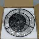 FRIXCHUR Small Crystal Chandelier Flush Mount Ceiling Light 3 Tiers Raindrops Crystal Chandeliers for Bedroom Hallway Foyer Living Room Entryway Closet,Black