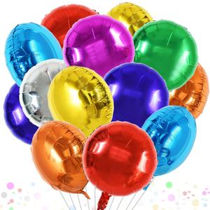 TONIFUL 30Pcs 18 Inch Large Colorful Round Shape Foil Balloons Big Colorful Circle Helium Mylar Ballons for Birthday Wedding Baby Shower Anniversary Engagement Party Decor Supplies