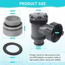 Plunger Valve for Intex Pool, 38mm Plunger Valves Connection Kit | For Above Ground Pool, with 4560 40mm to 1 1/2" Hose Conversion Adapters, Pool Filter Pump On Off