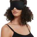 Alaska Bear Sleep Mask Silk Eye Cover with Shaped Padding for Pressure-Free Sleeping, Foam Insert, Upgrade Contour Over Conventional Flat Satin Eye Masks, Machine Washable