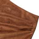 SOFIA'S CHOICE Women Faux Suede Skirt High Waist Ruched Asymmetrical Bodycon Mini Skirt Bronze Medium (Brown, M)