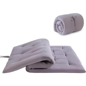 Mollydot Japanese Floor Mattress, Futon Mattress Full Size 54"x 80", 2.5" Thicken Tatami Mattress, Portable Foldable Floor Bed, Roll Up Futon Cushion, Suitable for Camping Guest Room Dormitory (Grey)