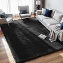 8x10 Area Rugs for Living Room Rug: Soft Fluffy Shag Black Rugs for Bedroom, Non-Slip Large Fuzzy Plush Rug Indoor Floor Carpet for Nursery Kids Boys Girls Room, Dorms, Playroom, Modern Home Decor