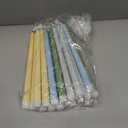 Baquler 24 Pcs 11'' LED Flameless Taper Candles Blue Sage Green Beige Battery Operated Taper Candles Fake Flickering Light Candlesticks for Wedding Baby Shower Church Home Dinner Christmas Decor