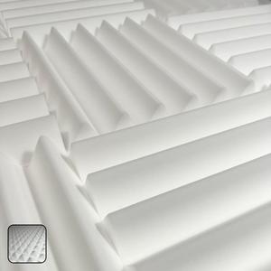 White Acoustic Foam Panels for Sound Dampening and Absorption - 2.5 Inches Thick - 12x12 Tiles - 2 Pack (Wedge-2 Pack)