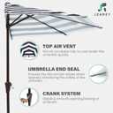 JEAREY 9ft Half Umbrella Outdoor Patio Umbrella Market Umbrellas with Crank, 1/2 Round Wall Umbrella 5 Sturdy Ribs UV Protection for Pool Garden Balcony Deck, Black & White Strip